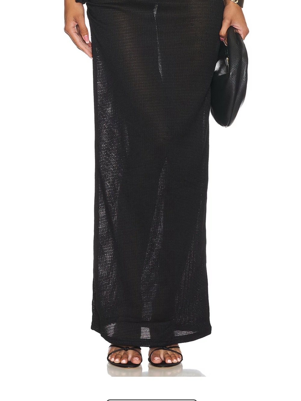 Lioness Black Sheer Knit Maxi Skirt